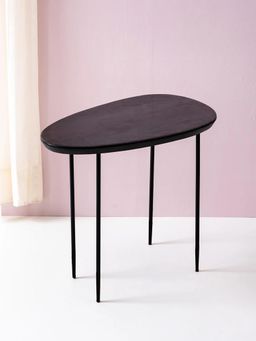 Nestroots - Elemental Elegance: Wood & Metal Side Table