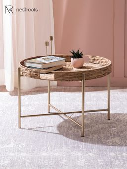 Nestroots - Luxurious Wicker Metal Center Table
