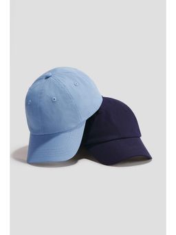 H&M - Boys Blue 2-Pack Cotton Twill Caps