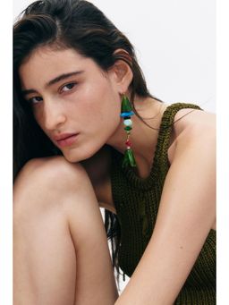 H&M - Women Green Fish-Shaped Dangle Earrings