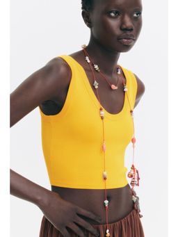 H&M - Women Orange Beaded Cord Necklace