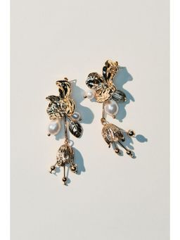 H&M - Women Gold Flower Pendant Earrings