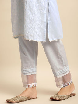 Zuri - Blue Lace Organza Cotton Pant TT41