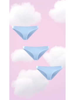 NeceSera - Supima Modal Full Coverage Bikini Nessies Airy Blue (Pack of 3)