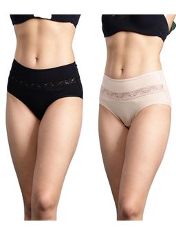 Leading Lady - Women Multi-Color Solid Hipster High-Rise Brief Panties (Pack of 2)