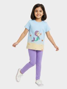 Orange Sugar - Girls Graphic Blue Co-Ord Set