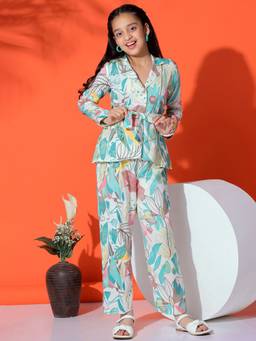 FASHION DREAM - Girls Floral Multi-Color Co-Ord Set