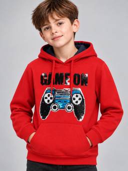 PLUM TREE - Boys Embellished/Sequined Red Sweatshirt