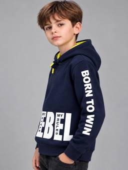 PLUM TREE - Boys Embroidered Navy Blue Sweatshirt