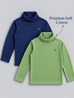 PLUM TREE - Girls Solid/Plain Multi-Color 2 T-Shirts