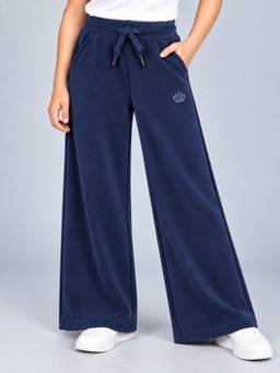 PLUM TREE - Girls Solid/Plain Navy Blue Trouser