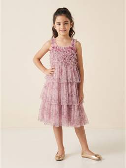 ZONE - Girls Floral Pink Midi Dress
