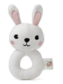 THE BABY TRUNK - White Bunnyrattle Soft Toy (0-36 Months )