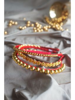 Choko - Kids Rose And Pearly Hairband-Set Of 3