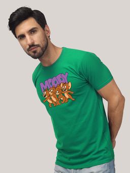 Greylongg - Green Comfortable Mens Round Neck T-Shirt
