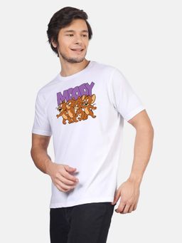 Greylongg - White Comfortable Mens Round Neck T-Shirt