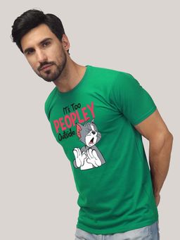 Greylongg - Green Comfortable Mens Round Neck T-Shirt