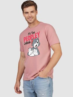 Greylongg - Mauve Comfortable Mens Round Neck T-Shirt