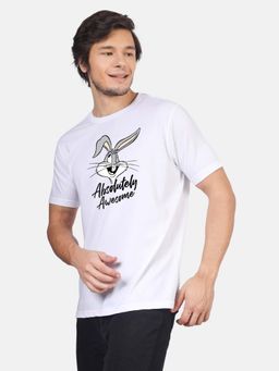 Greylongg - White Comfortable Mens Round Neck T-Shirt
