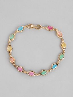 Blueberry - Gold Plated Agate Stone Detailing Bracelet