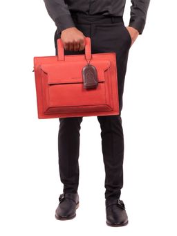 Hidesign - Creation 01 Red Messenger Briefcase Laptop Bag for Men