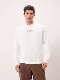 U.S. Polo Assn. Denim Co. - Printed White Full Sleeves Round Neck Sweatshirt