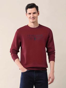 U.S. POLO ASSN. - Printed Red Full Sleeves Round Neck Sweatshirt