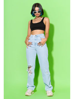 FREAKINS - Erosion Straight Distressed Jeans
