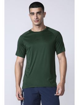 Reebok - Men Green Solid T Shirt