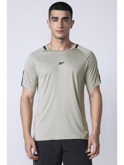 Reebok - Men Beige Solid T Shirt