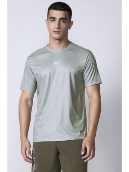 Reebok - Men Grey Polka Dot Printed T Shirt