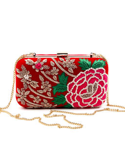 Odette - Red Velvet Garland Feel Clutch