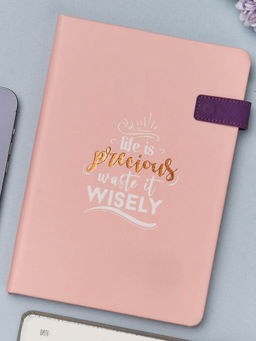 Doodle Collection - A5 Vegan Leather Flip Bound Notebook With Magnetic Flip Closure Wise One