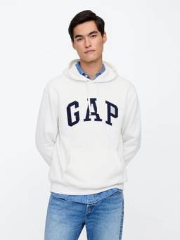 GAP - Men White Solid/Plain Cotton Blend Sweatshirt