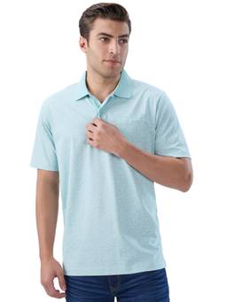 ColorPlus - Men Blue Printed Pure Cotton Polo T-Shirt
