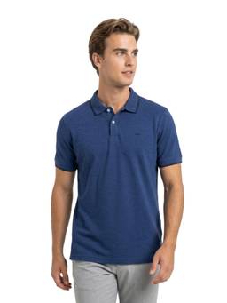 Park Avenue - Men Blue Solid/Plain Cotton Blend Polo T-Shirt