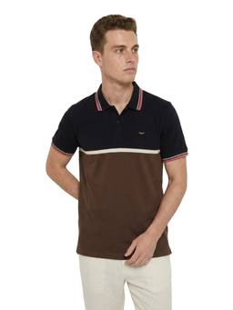 Park Avenue - Men Brown Colorblock Pure Cotton Polo T-Shirt