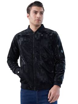 Park Avenue - Men Black Printed Polyester Jacket