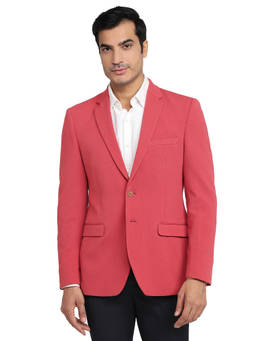 Raymond - Men Red Solid/Plain Terry Blazer