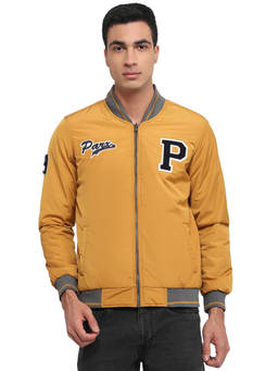 Parx - Men Yellow Solid/Plain Polyester Jacket