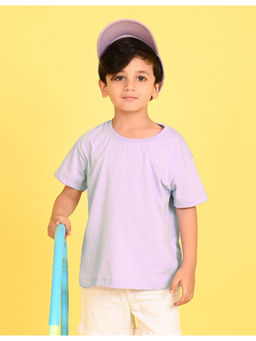 Nusyl - Boys Lilac Solid Oversized T-Shirt