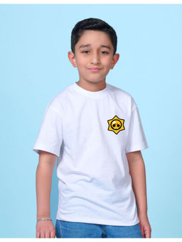 Nusyl - Boys White Solid Oversized T-Shirt