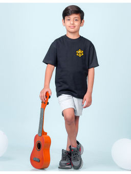 Nusyl - Boys Black Solid Oversized T-Shirt