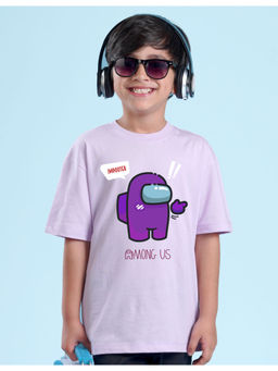 Nusyl - Boys Purple Printed Graphic T-Shirt
