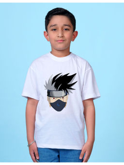 Nusyl - Boys White Graphic Oversized T-Shirt