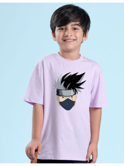 Nusyl - Boys Purple Graphic Oversized T-Shirt