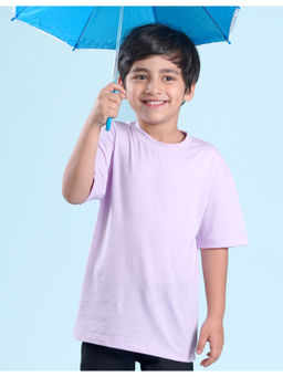 Nusyl - Boys Purple Typography Oversized T-Shirt