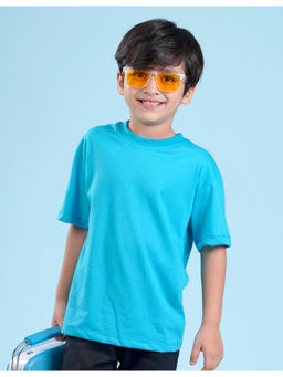 Nusyl - Boys Blue Typography Oversized T-Shirt