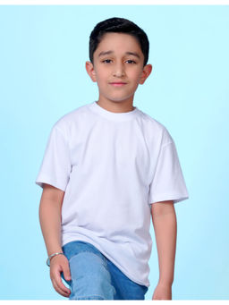 Nusyl - Boys White Graphic Oversized T-Shirt