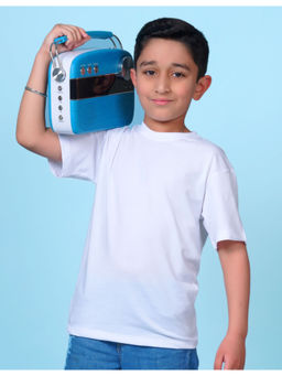 Nusyl - Boys White Graphic Oversized T-Shirt